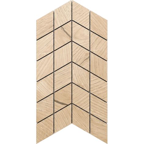 Ilcom Steinzeugmosaik auf Netz für Bad und Küche R9 17.2cm x 29.8cm - Maple mini chevron