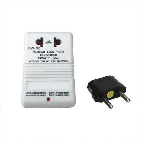 Zweikanal-Spannungswandler 110 V/120 V auf 220 V/240 V, EU-Stecker (1/5)