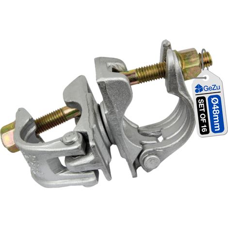 Lot de 16 Coupleur échafaudage électro‑plaqué 48 x 48 mm – serre‑joint pour tuyau acier construction – GeZu Impex