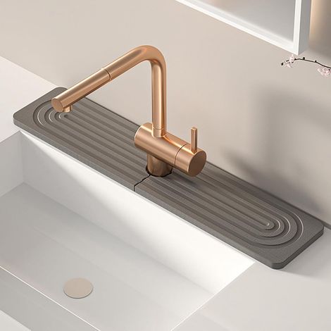 Tapis d'égouttage en pierre pour évier - Tapis d'égouttage de cuisine - Tapis rigide absorbant et à séchage rapide en terre de diatomées - Tapis pour se laver les mains - Bac d'égouttage pour cuisine (1/5)