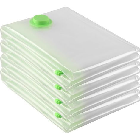 Sacs Sous Vide Vetement Aspirateur (40x60cm) - Housse de Rangement Sous Vide pour Vêtements, Couettes, Literie, Oreillers - Gagnez 80% d'Espace de Rangement - 4 Pièces (1/5)