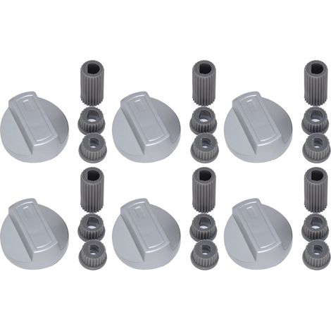 6 X Tricity Bendix Universal Cooker/Oven/Grill Control Knob And Adaptors Silver (1/5)