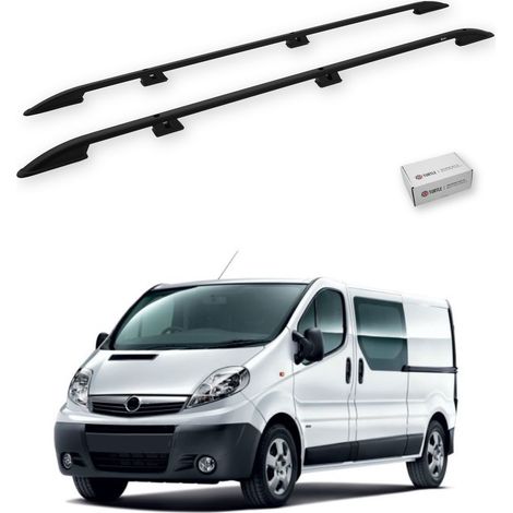 TURTLE kompatibel mit Opel Vivaro (X83) 2001-2014 / Lange Version Dachreling Crown Schwarz (1/5)