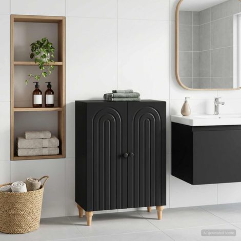 vidaXL Bathroom Storage Cainet ALKMAAR Black 59.5 x 31 x 80 cm (1/5)
