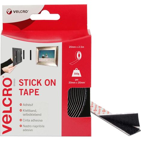 VELCRO Brand Nastro Riapribile Adesivo Nero 20 mm x 2.5 m (1/5)