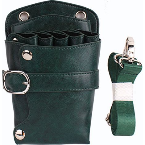 Etui A Ciseaux - Cuir Pu - Pour Coiffeur Et Barbier - Sacoche Banane Avec Ceinture Amovible - 1 Pièce (1/5)