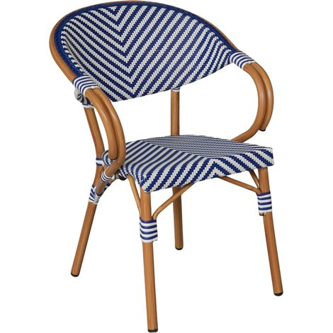 Stapelbare Gartenstühle Mobili Rebecca Belladonna 84x57x57 Aluminium PVC, PET Weiß Blau Klassisch 2er-Set