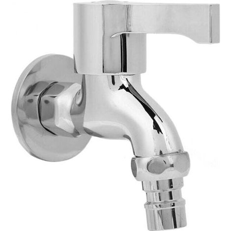 Robinet mural en acier inoxydable pour machine à laver, taille G1/2, pour une utilisation dans la buanderie/salle de bain, avec un seul robinet d'eau (1/5)