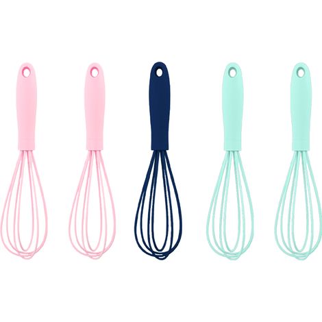 Fouet En Silicone Mini - Acier Inoxydable Qualité Alimentaire - Pour Petits Bols Et Sauces - Lot De 5 (1/5)