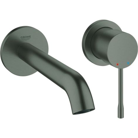GROHE Grifo de pared para lavabo de 2 orificios Essence 291921 FMS alcance 183mm hard graphite cepillado, 29192AL1