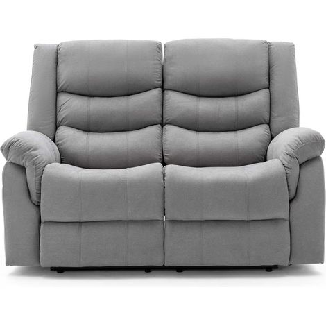 SEATTLE ELECTRIC FABRIC RECLINER SOFA 3+2+1 SUITE SOFA ARMCHAIR SET GREY 2 SEATER