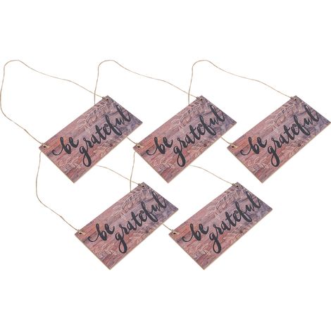 Ensemble de 5 plaques décoratives en bois avec lettres, à suspendre, pour porte, mur, porche ou boutique.