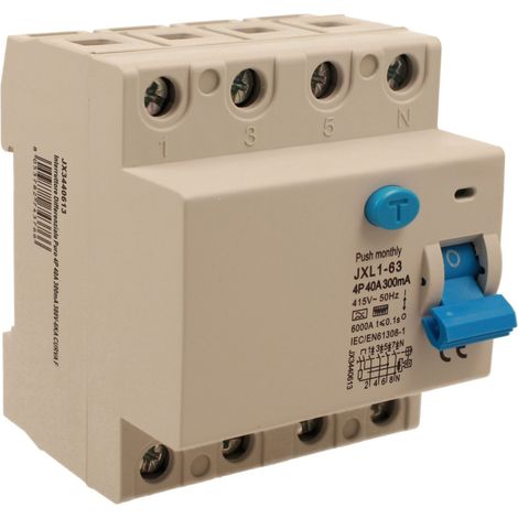 RCCB Interruttore Differenziale Puro Tipo F 3P+N 4M 6000A 300mA 40A AC 400V IP20 IEC61008-1
