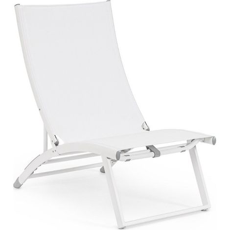 Bizzotto Lounge-Sessel Taylor weiß, Aluminium/Textilene, 53 x 166,5 x 90 cm, 4-fach verstellbar