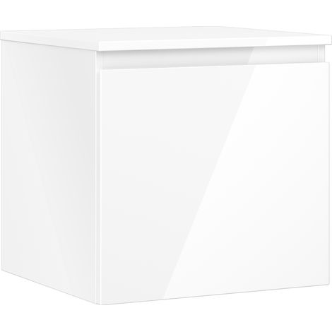 Mexen Orio Badezimmerunterschrank 50 cm mit Platte, 1 Schublade, weiß glänzend - 91A10-05047-1-BFC00