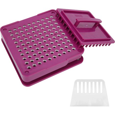 Plaque de Remplissage pour Gélules Vides, 100 Alvéoles pour Compléments Alimentaires, Accessoire Préparation Capsules, Violet (1/5)