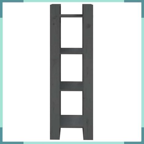 813866 Bibliothèque/Séparateur de pièce Gris 41x35x125 cm Pin solide (1/5)