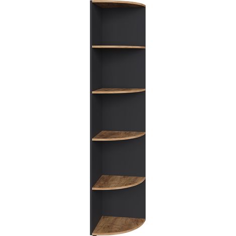 Eckregal Ecki, Anthrazit/Goldkraft Eiche, 40 x 180.6 cm, Vicco