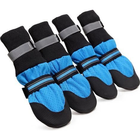 Protective Dog Boots, Dog Booties, 4 Pack Waterproof Dog Shoes, for Beagle, Small Bulldog, Cocker Spaniel, Corgi (1/5)
