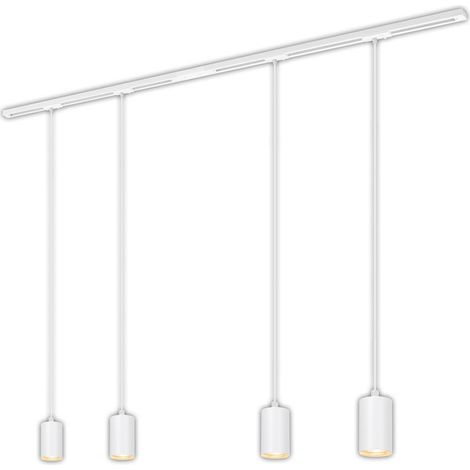 Sistema a binario Briloner Rail, set completo, 4x pendenti GU10, alimentazione, bianco, 1,5 m