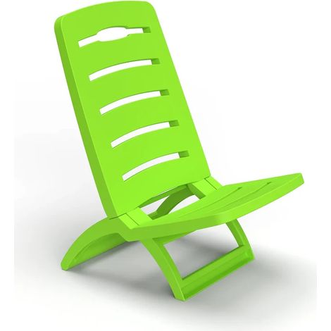 Bica spiaggina plastica pieghevole: sedia mare giardino verde