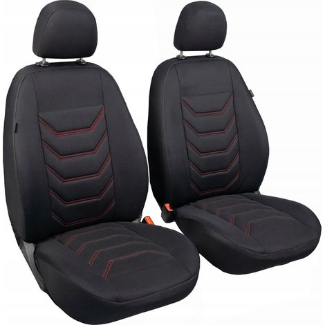 Coprisedili anteriori per auto in velluto comfort 1+1 rossi (1/5)
