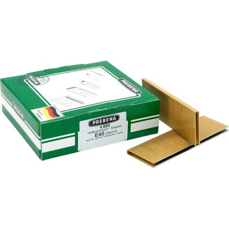 Prebena E40CNKHA Heftklammern Klammern 40 mm Typ E 4600 Stück verzinkt geharzt