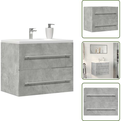 vidaXL Waschbeckenunterschrank Betongrau 60x38,5x48 cm Holzwerkstoff (1/5)