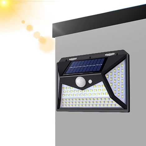 Lampe solaire murale exterieur, lampe led sans fil solaire applique murale exterieur, lumiere murale solaire exterieur jardin, lampe solaire murale detecteur de mouvement (1/5)