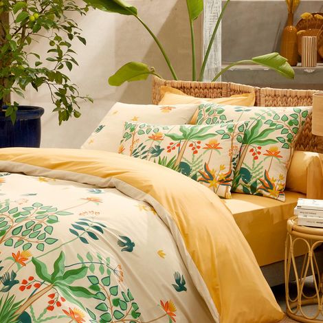 Taie d’oreiller percale de coton 80 fils tropical Vert 65x65 cm