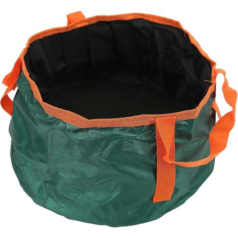 Bassin pliable d'extérieur rond, robuste et résistant à l'usure, fiable et portable pour les voyages et le camping. Noir et vert. (1/5)