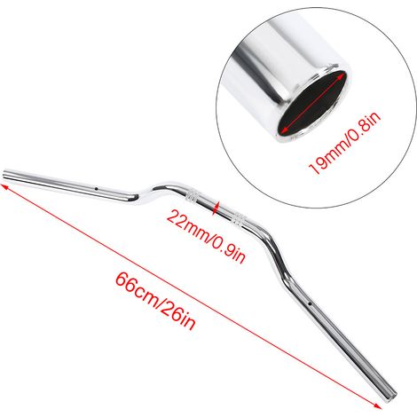 Barre de guidon drag 22mm en acier chromé pour moto, pièce de rechange (1/5)