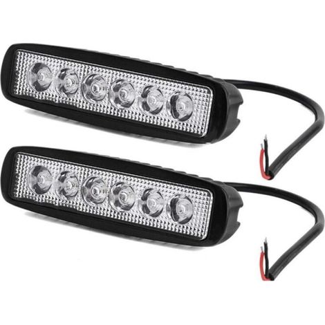 18-W-LED-Scheinwerfer für Geländefahrzeuge – 6 Kristallperlen, Universalhalterung, hohe Leistung und Stoßfestigkeit