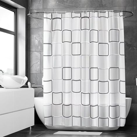 Rideau De Douche - 1 Pièce - Polyester - Imperméable Et Anti-moisissure - Salle De Bain - 180x200 Cm (1/5)