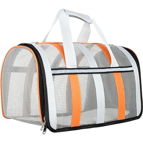 Sac Transport Chat Chien,Caisse de Transport Pliable Chien Chat Chiots 41x27x25cm,Matelas Peluche Amovible