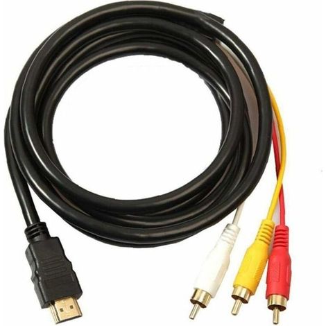 Câble HDMI vers RCA 1,5m – Connecteurs plaqués or 24 carats – Transfert de signal stable – Compatible lecteurs DVD et projecteurs (1/5)