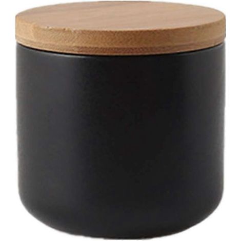 Bocaux de conservation hermétiques en céramique de 260 ml (9 oz) avec couvercles en bambou pour thé et café (1/5)