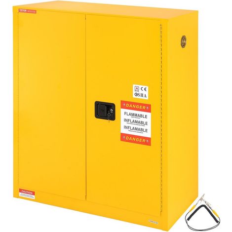 Usage industriel : stockage sécurisé des liquides avec armoire coupe-feu 113,6 L en acier et verrouillage à trois points (1/5)