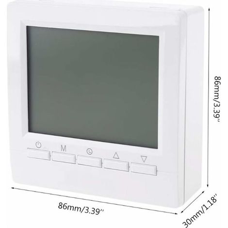 Thermostat mural intelligent avec écran LCD pour plancher chauffant - rétroéclairage bleu MNS (1/4)