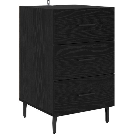 Maison Exclusive - Armadio da Notte Rovere Nero 40 x 40 x 66 cm Legno multistrato