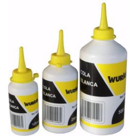WURKO cola blanca 750 ml r2502 bote , Cola blanca rápida indicada para uniones en madera y derivadosBote de 750 ccColor blanco, cuando seca se queda transparente. (1/2)
