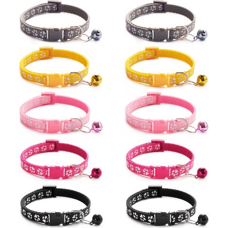 Collares de identificación para cachorros, para identificación, parto, nailon suave, ajustables, desmontables, seguridad, arenero (1/4)