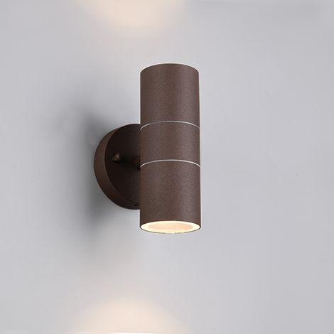 Applique murale extérieure cylindrique haut/bas 2x GU10 rouille IP44 Trio TURIA (1/3)