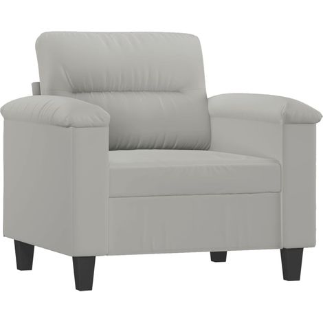 Fauteuil de Salon，Chaise，Fauteuil gris clair 60 cm tissu microfibre CFW280647 (1/5)