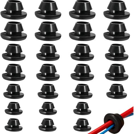 Lot de 90 passe-câbles en caoutchouc étanche en silicone pour trous de perçage, bouchons en caoutchouc fermés pour câble et protection des câbles 3 mm, 4 mm, 5 mm, 6 mm, 7 mm, 8 mm, 10 mm, 12 mm, 14 (1/5)