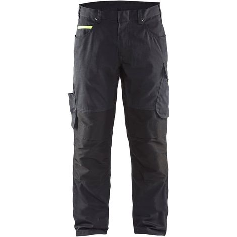 Pantaloni da lavoro elasticizzati 1495 - Nero/Giallo fluorescente XL - FR(48) - SE(C54) - Standard (1/5)