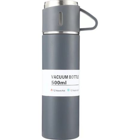 Doppelwandige, isolierte Edelstahlflasche, hält Wasser und Kaffee 12 Stunden lang heiß oder kalt, auslaufsicher, ideal für Zuhause, Büro und Reisen. (1/5)