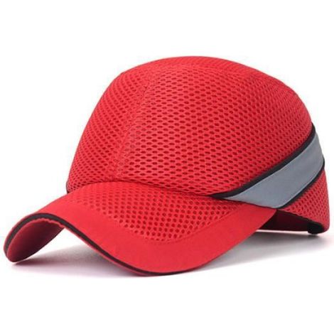 Rouge - Casque de Protection pour le travail, Casquette anti choc, Coque intérieure rigide, Casquette de Base (1/4)