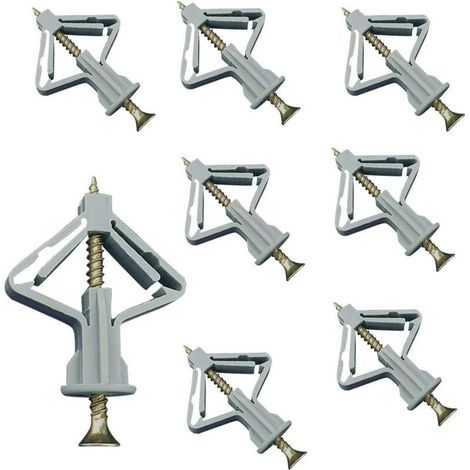 150 Pièces Chevilles pour Plaque de Plâtre, Chevilles avec Vis pour Plaques de Plâtre, Fixations Murales en Plâtre, Fixations Murales Creuses, pour Installation Murale en Plaque de Plâtre (1/5)