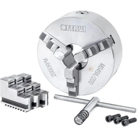 Fervi M049A/200 Mandrin autocentrant de précision à 3+3 mors pour tours